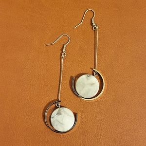 Marble Disc Drop Earrings